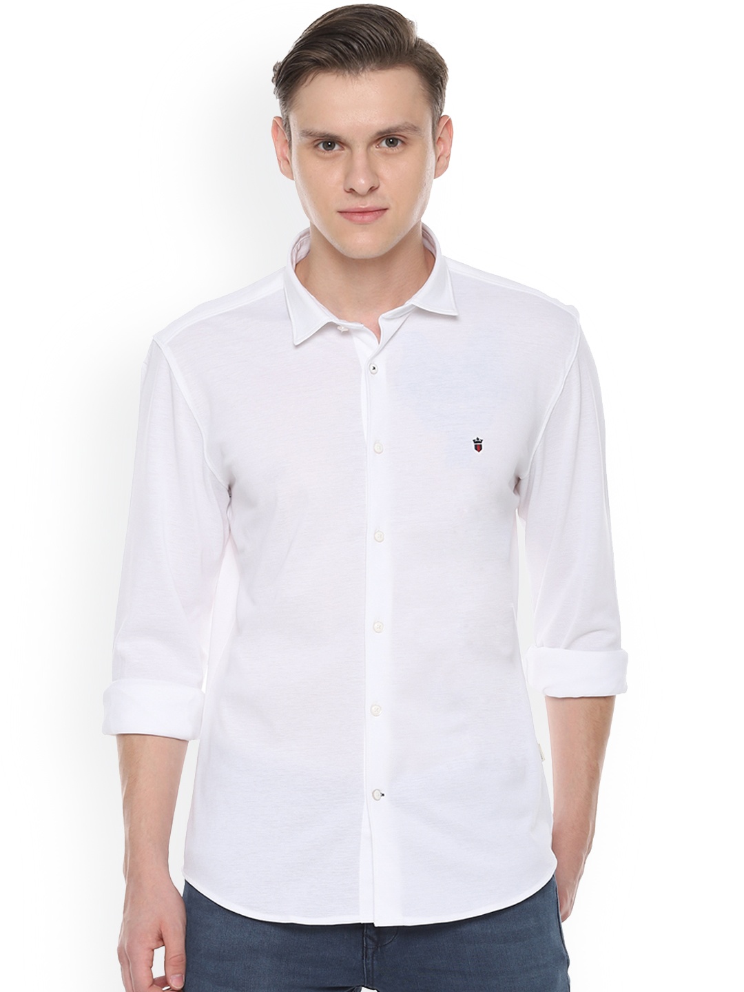 

Louis Philippe Sport Men White Tight Slim Fit Self Design Casual Shirt