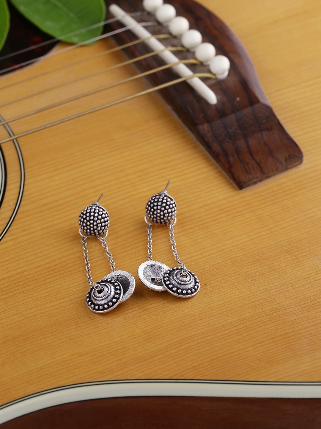 

Voylla Silver-Toned Drop Earrings