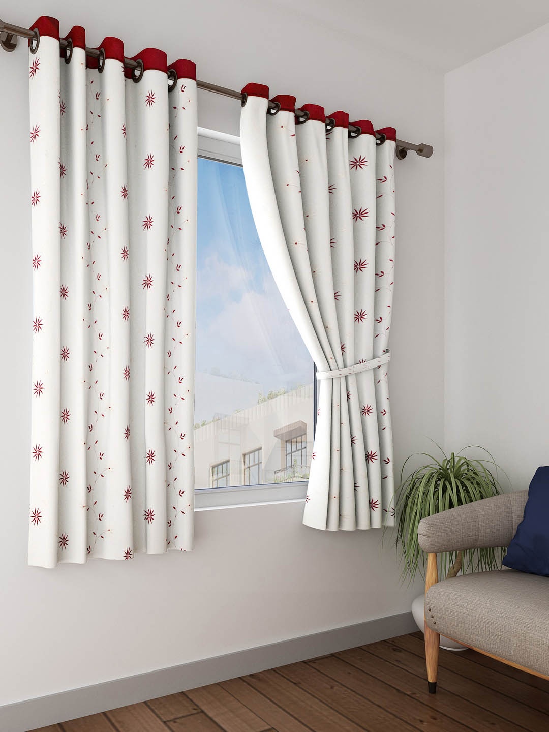 

Cortina White Set of 2 Sheer Window Curtains