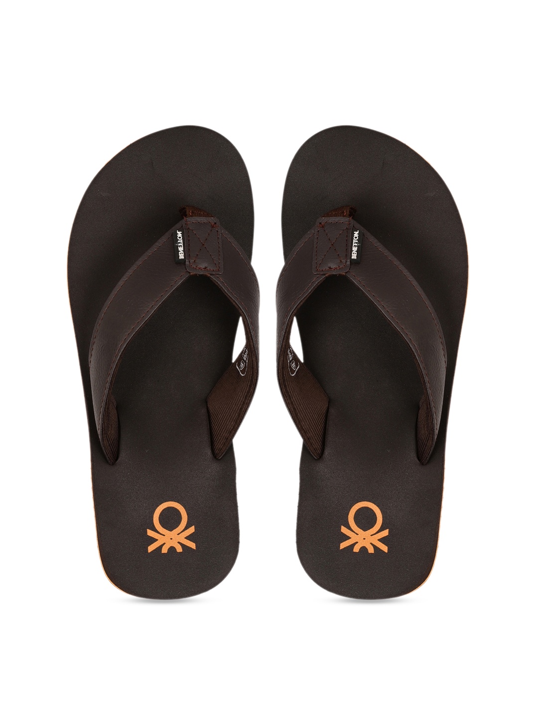 

United Colors of Benetton Men Brown Printed Thong Flip-Flops