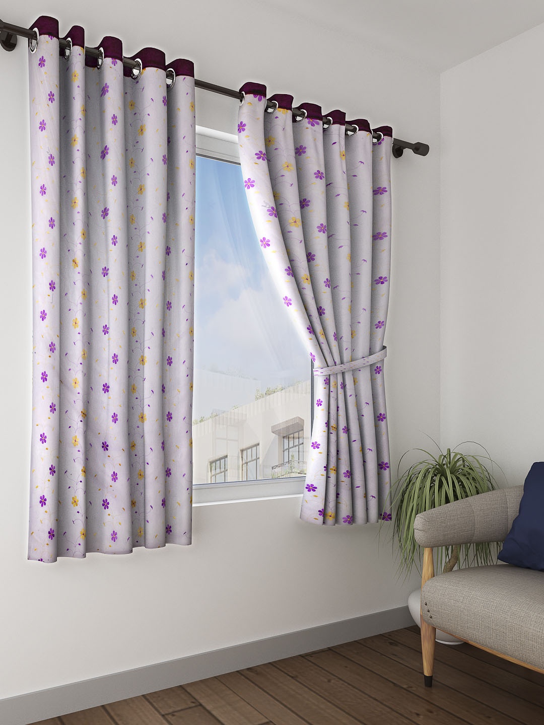 

Cortina Lavender Set of 2 Sheer Window Curtains