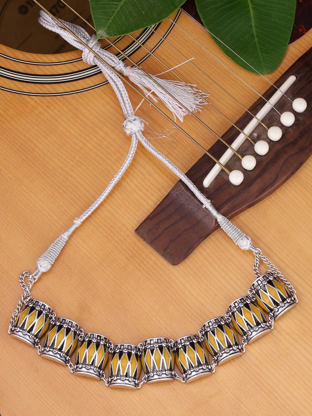 

Voylla Women Silver-Plated Oxidised Choker