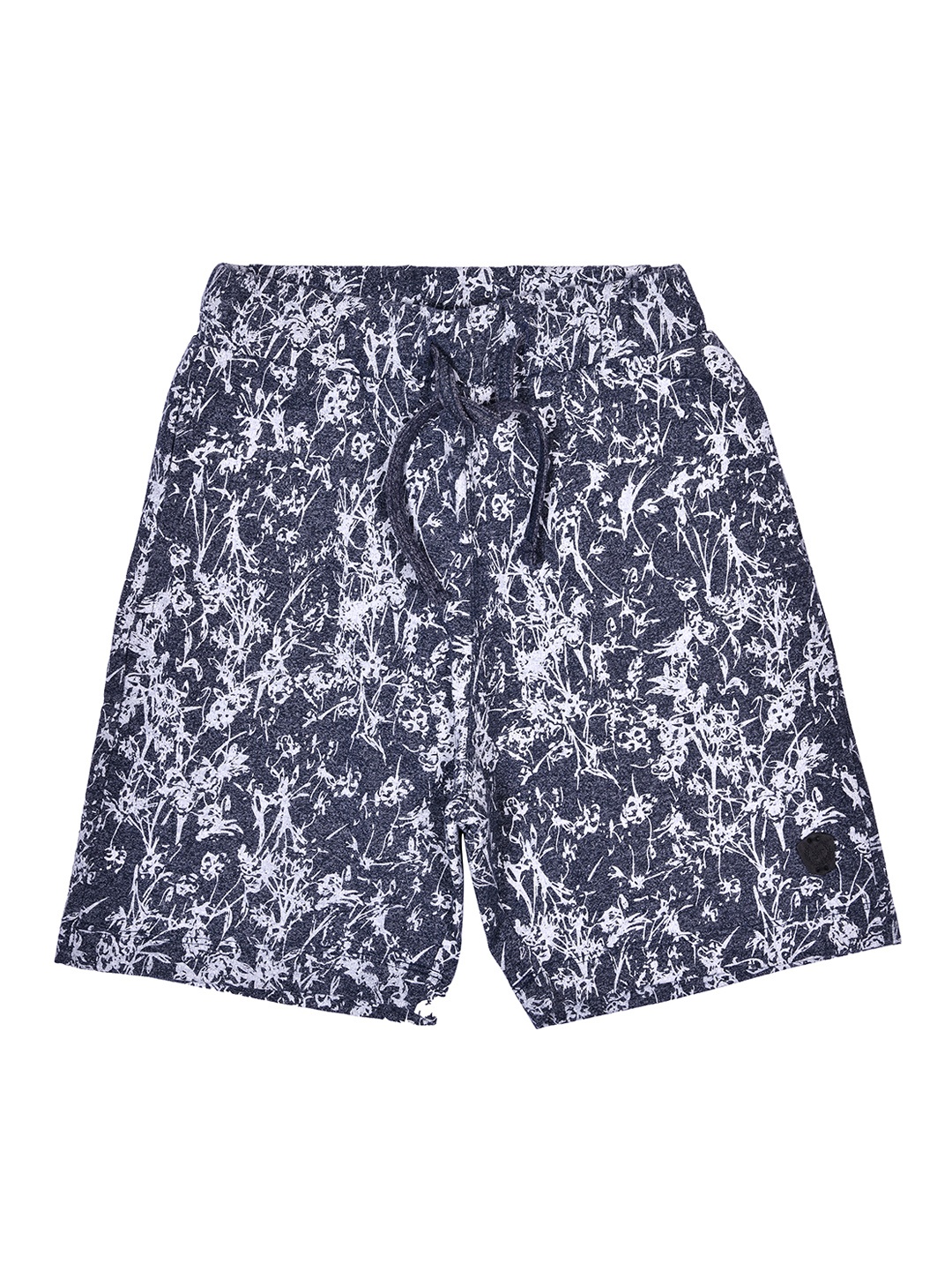 Lil Tomatoes Boys Navy Blue & White Printed Regular Fit Regular Shorts