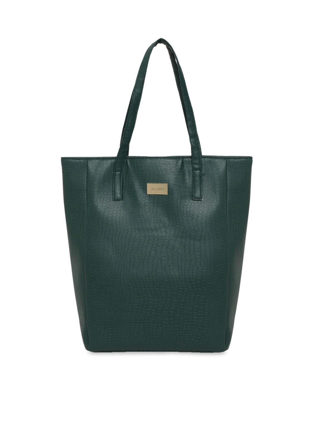

KLEIO Croco Pattern Structured Tote Bag, Olive