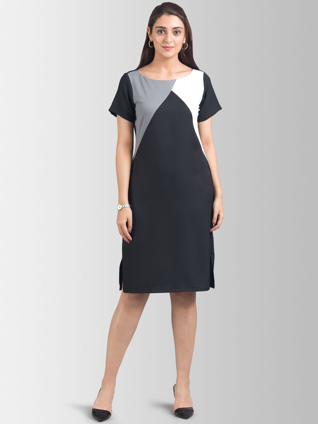 

FableStreet Women Black Sheath Dress