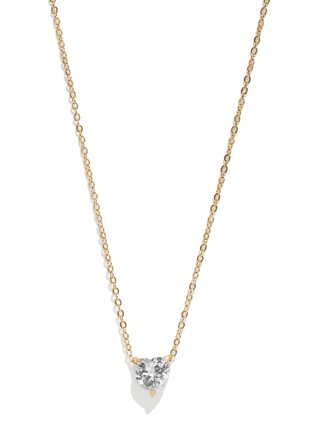 

OOMPH Women Gold-Plated Zirconia-Studded Pendant with Chain