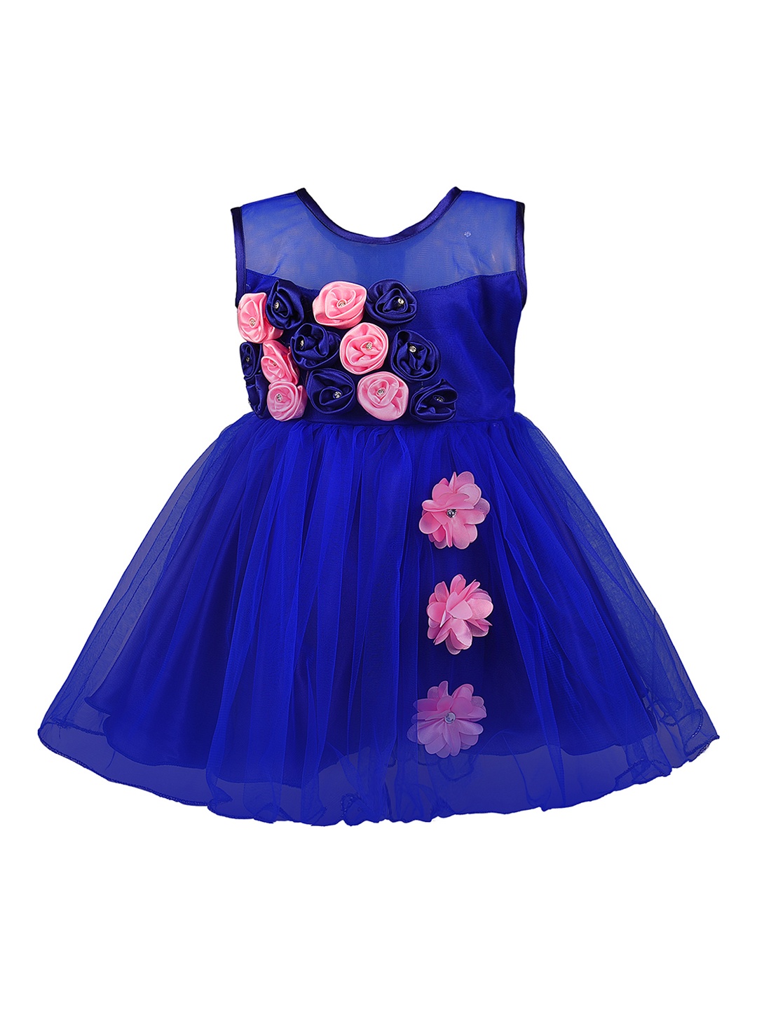 

Wish Karo Girls Blue Embellished Fit and Flare Dress
