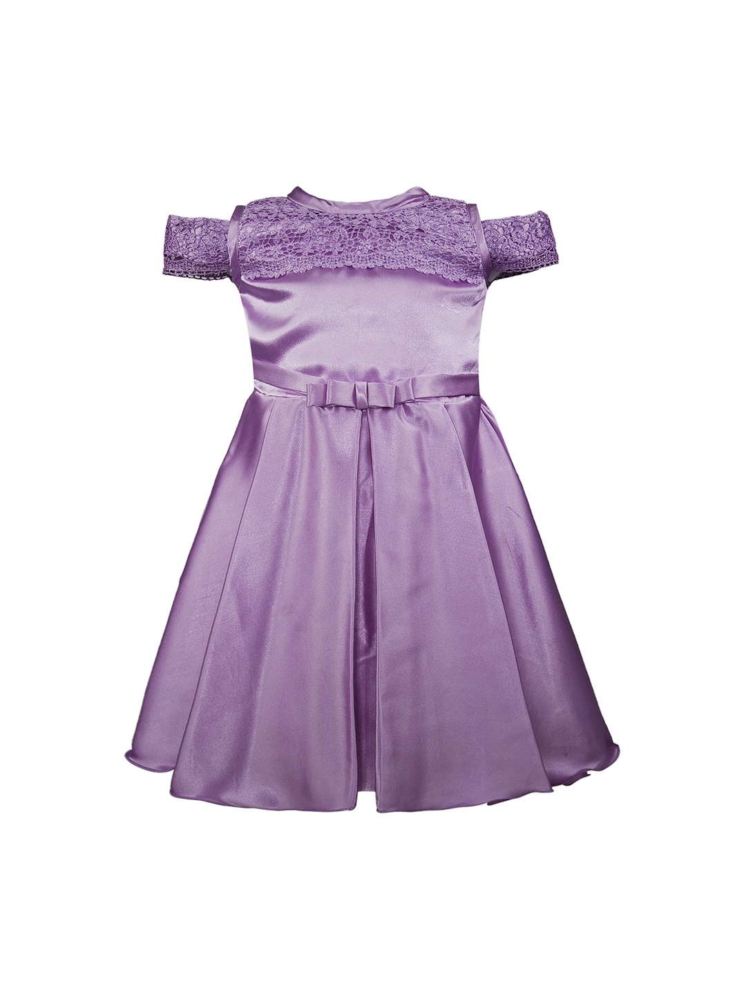 

Wish Karo Girls Purple Solid Fit and Flare Dress