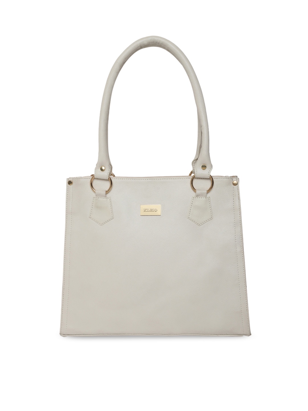 

KLEIO Women Structured Tote Shoulder Bag, White