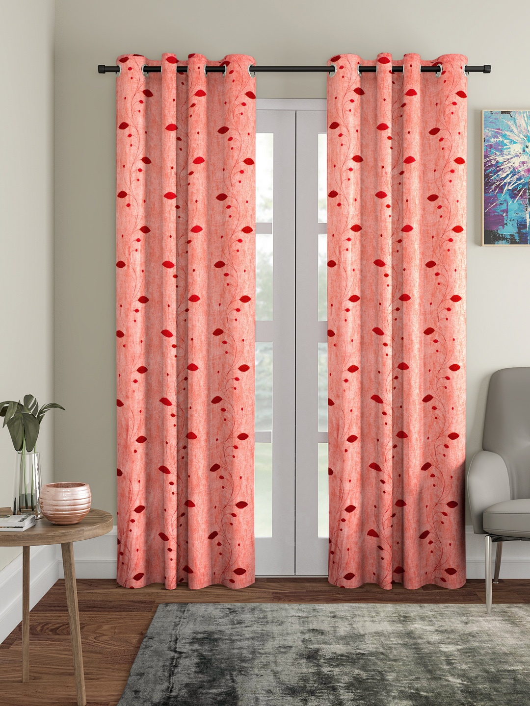 

Cortina Peach-Coloured Set of 2 Long Door Curtains