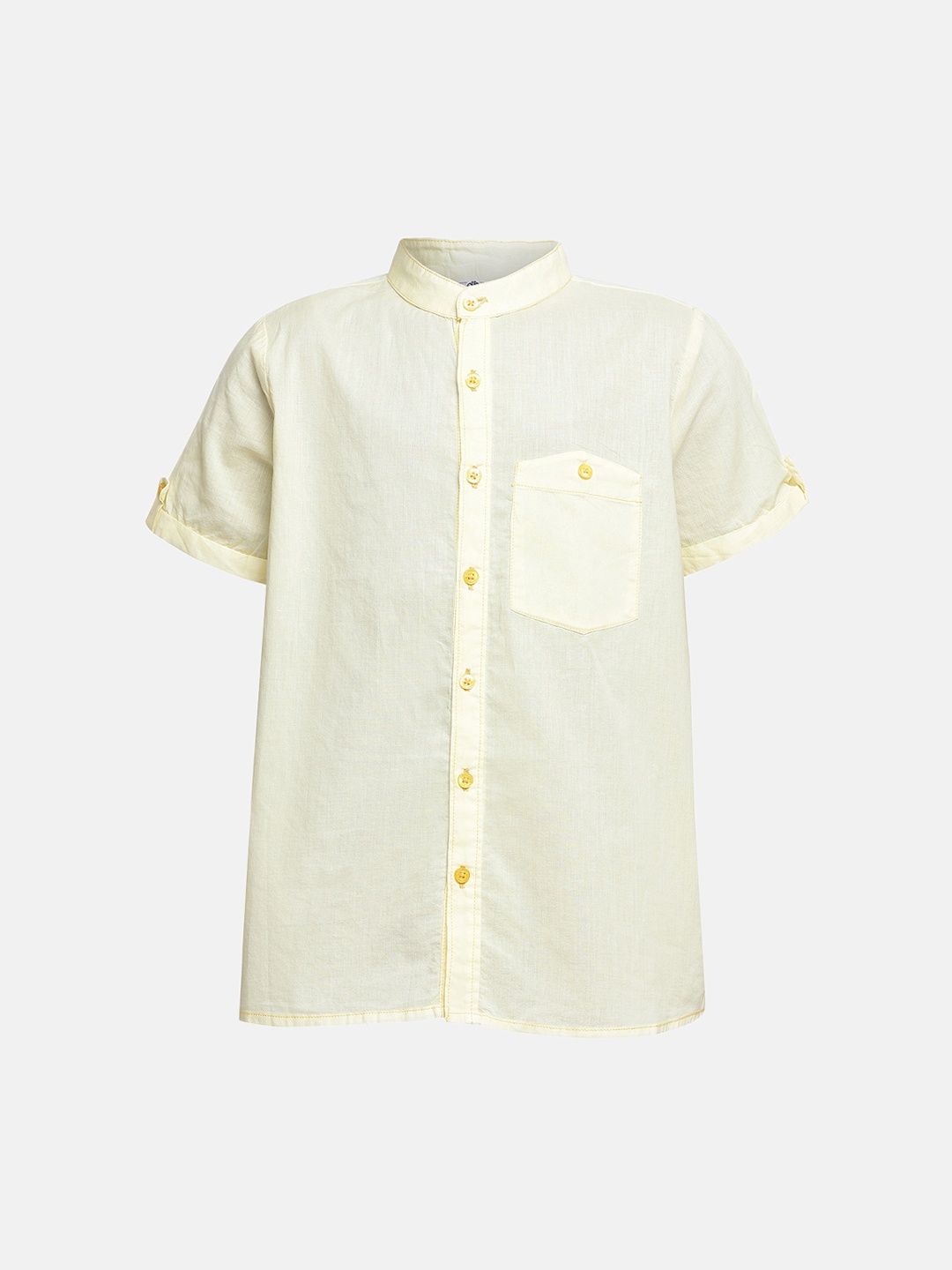 

Oxolloxo Boys Yellow Regular Fit Solid Casual Shirt