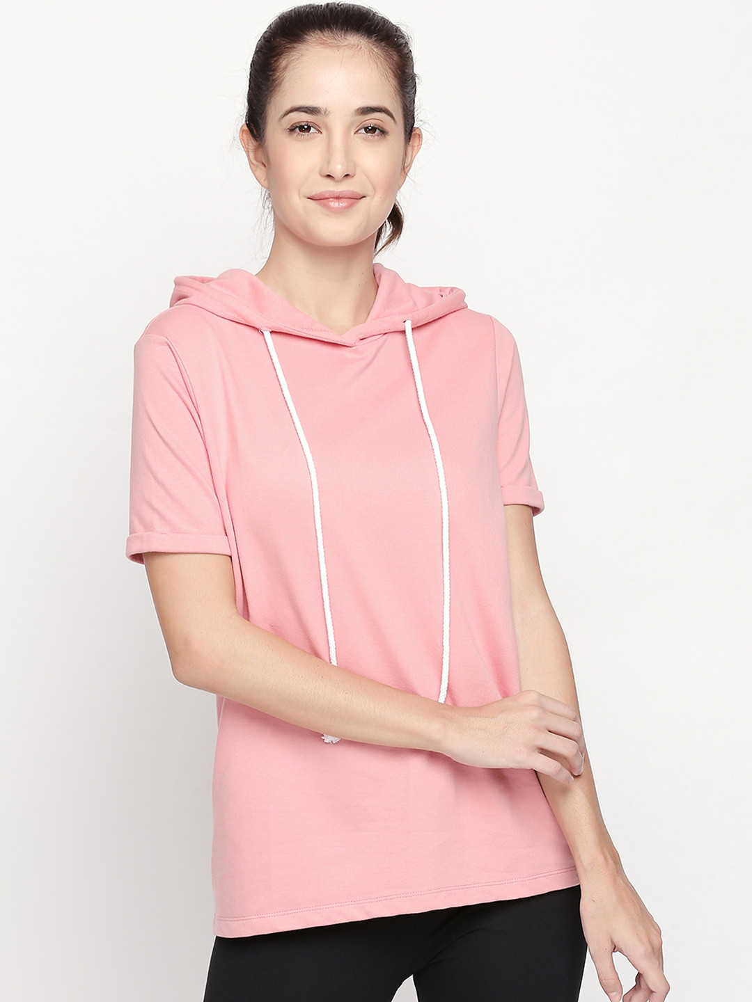 

Ajile by Pantaloons Women Pink Solid Pure Cotton Top