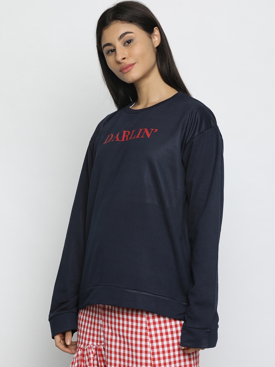 

ISU Women Blue Printed Round Neck T-shirt