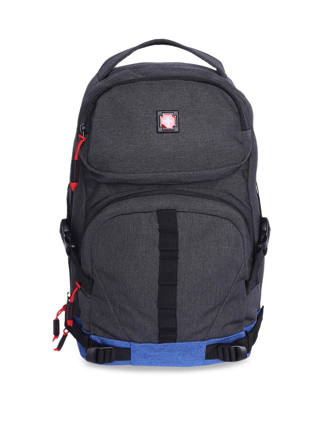 

SWISS BRAND Unisex Grey & Blue Solid Maine Daypack Range Backpack