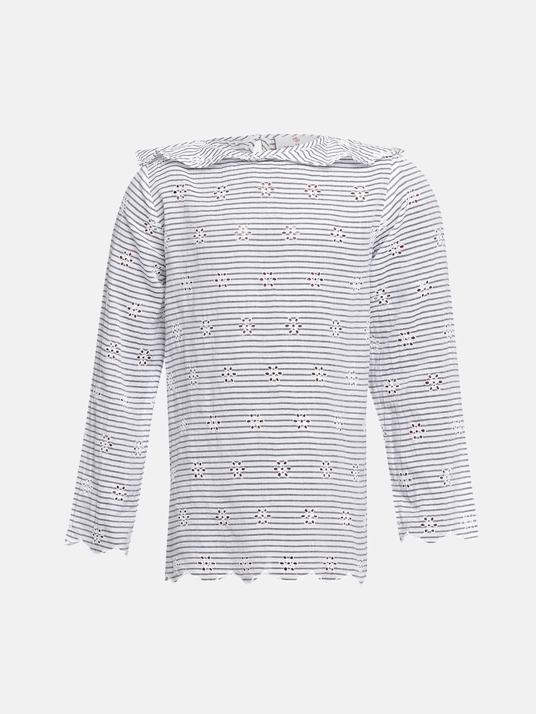 

Oxolloxo Girls Grey Striped Top