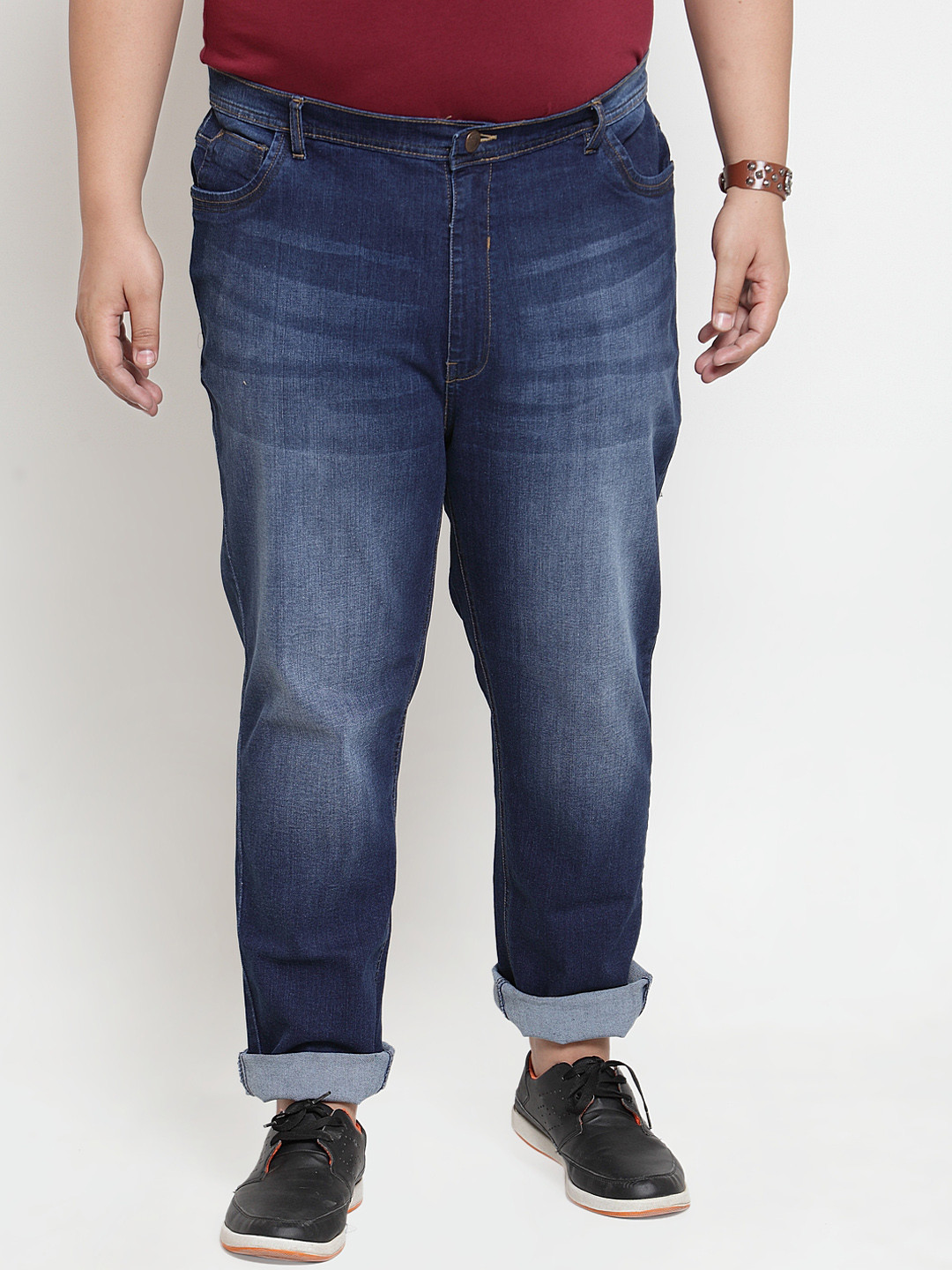 

plusS Men Blue Regular Fit Mid-Rise Clean Look Jeans