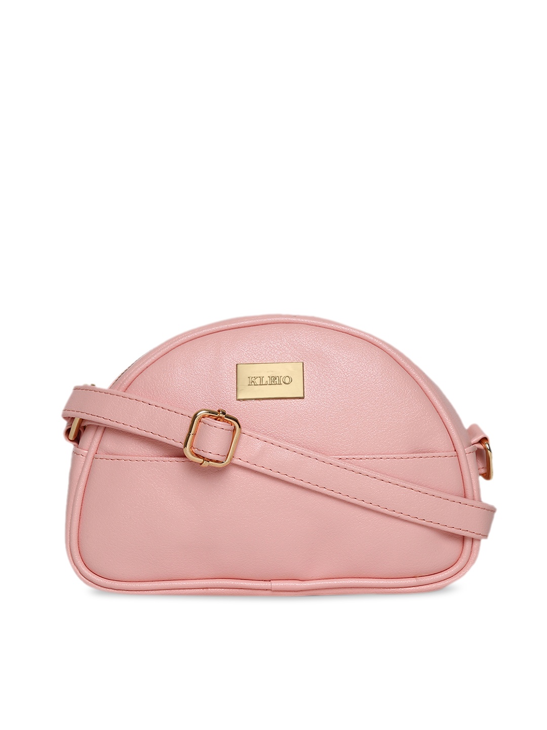 

KLEIO Pink Solid Half Moon Sling Bag