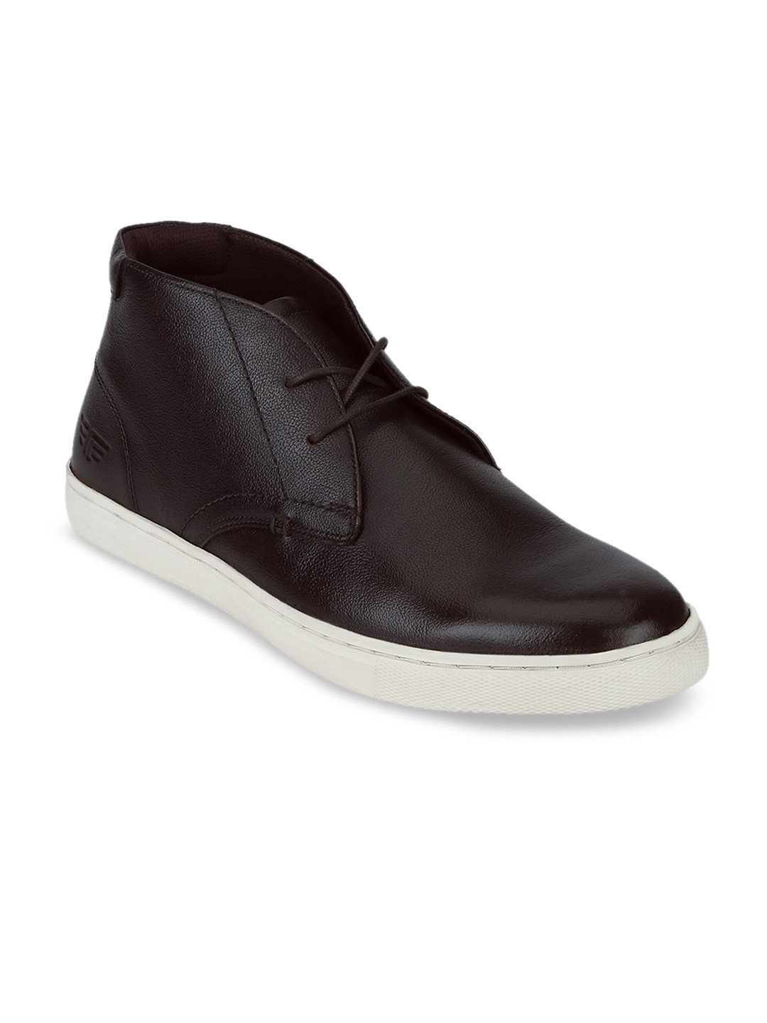 

Red Tape Men Coffee Brown Solid Leather Mid-Top Sneakers
