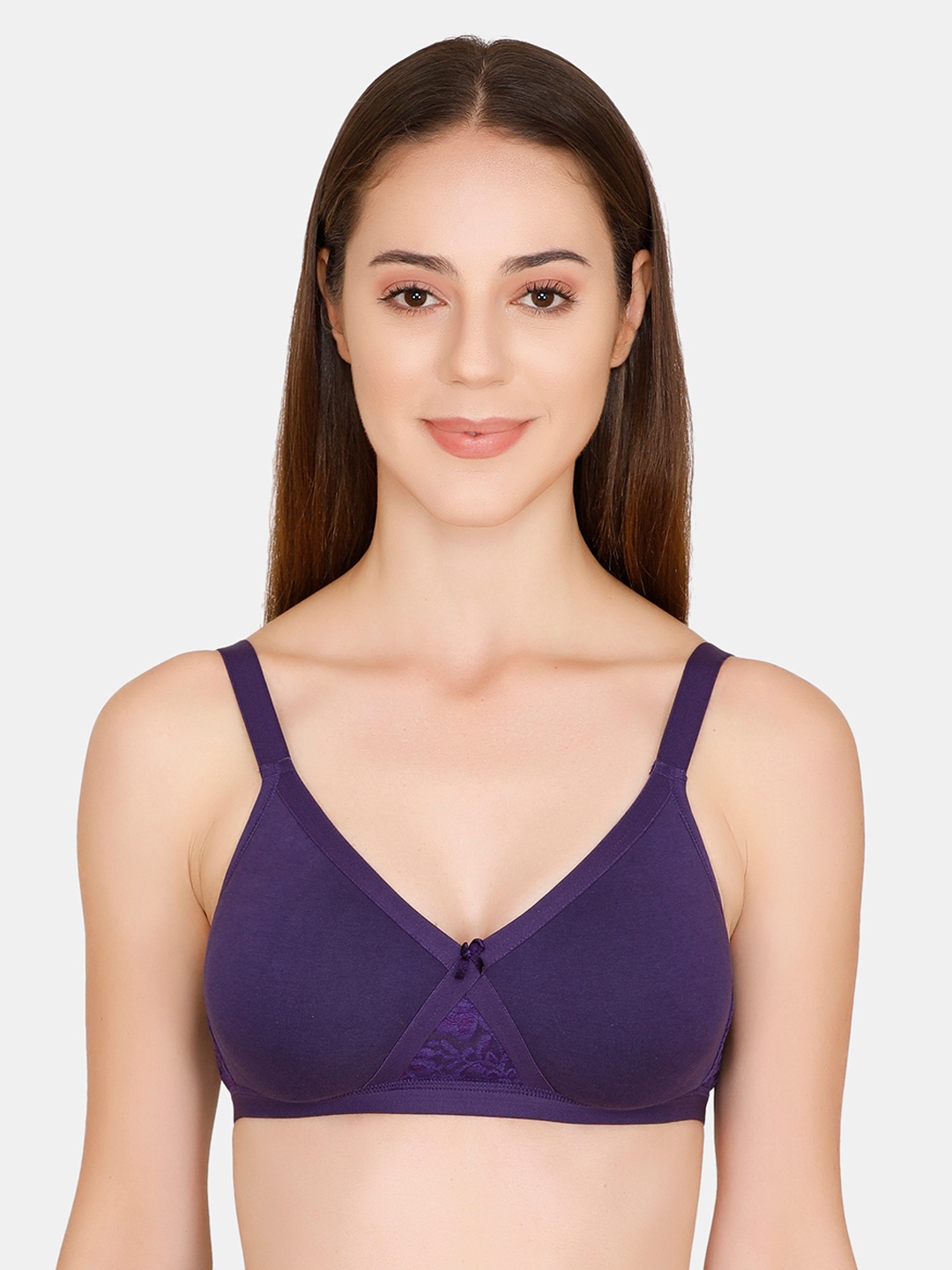 

Zivame Purple Solid Non-Wired Non Padded Everyday Bra ZI010110M7EPURP