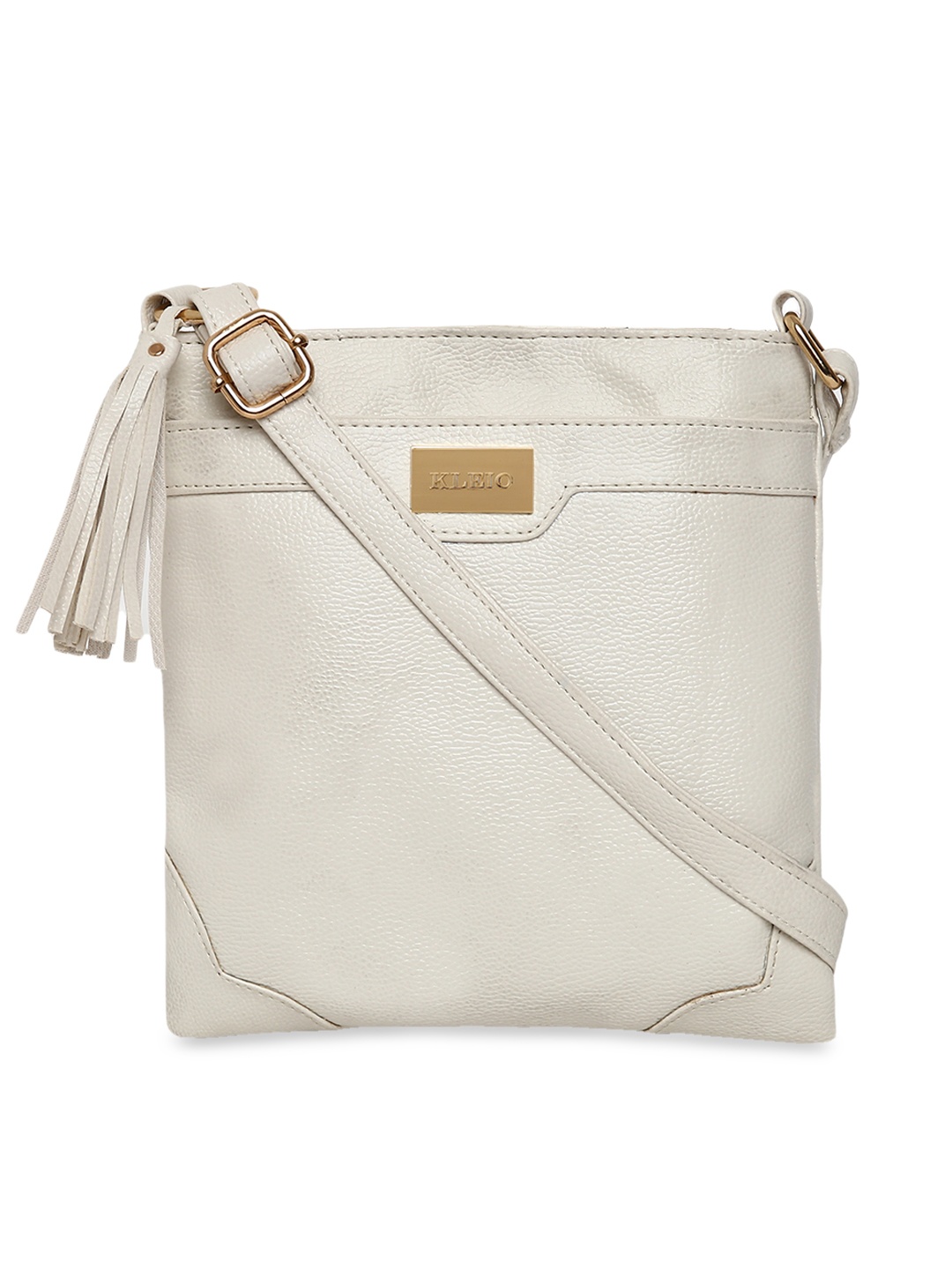 

KLEIO White Multi Compartment Sling Cross Body Bag