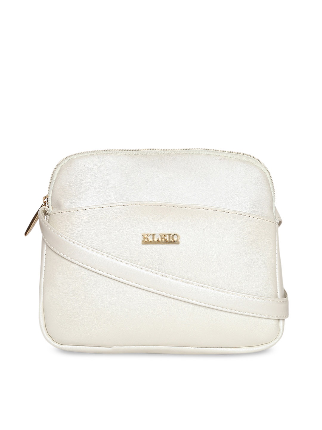 

KLEIO Solid Sling Cross Body Bag, White