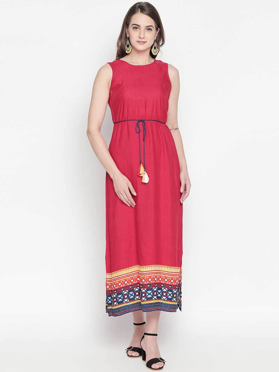 

AKKRITI BY PANTALOONS Women Red A-Line Dress