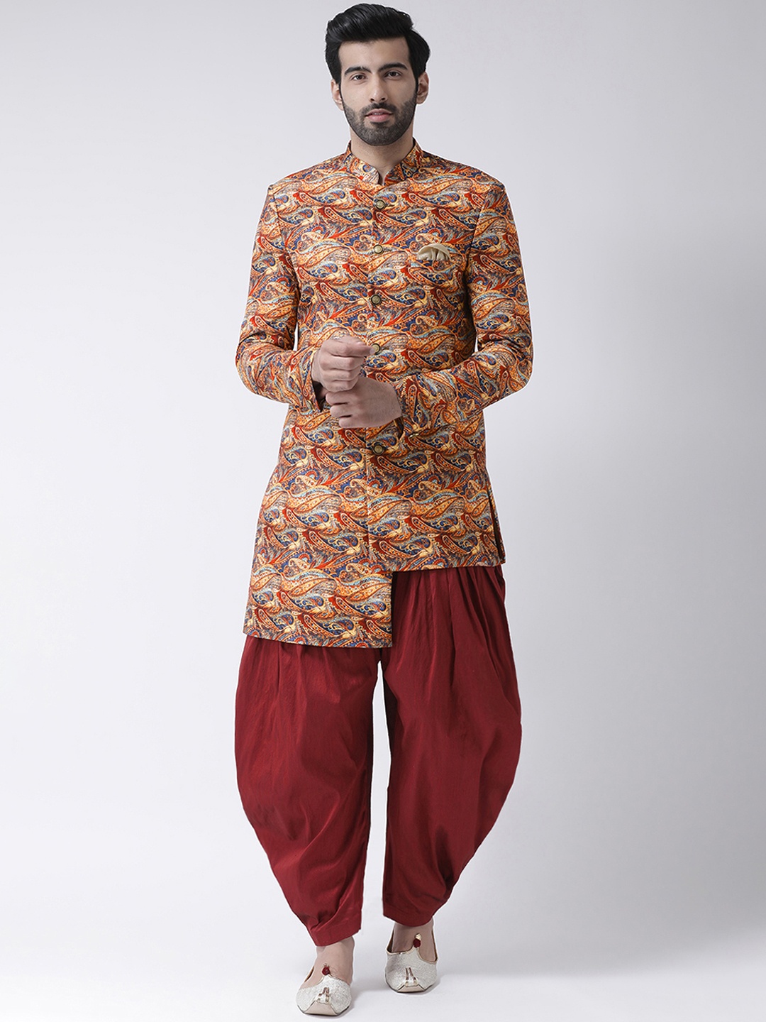 Hangup Men Multicolour Printed Sherwani, Multi