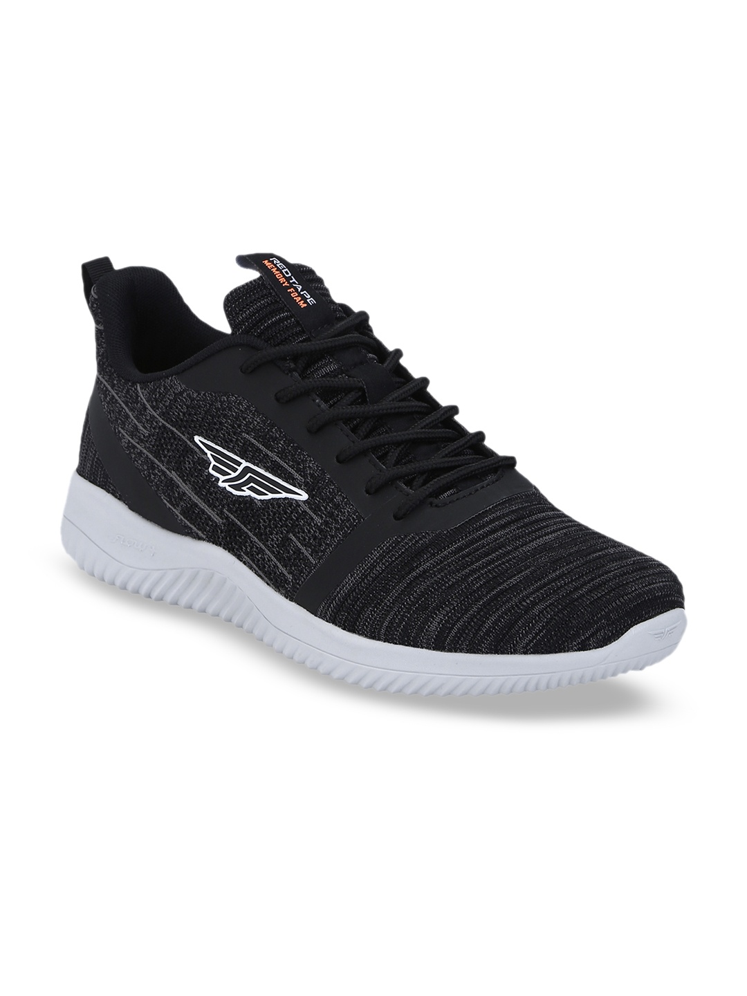 

Red Tape Men Black Textile Walking Shoes