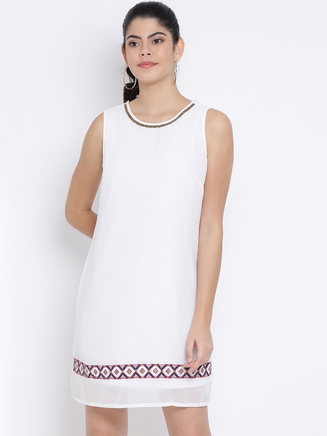 

Oxolloxo Women White A-Line Dress