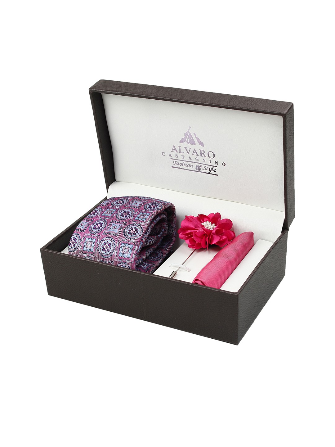 

Alvaro Castagnino Men Pink & Silver-Toned Accessory Gift Set