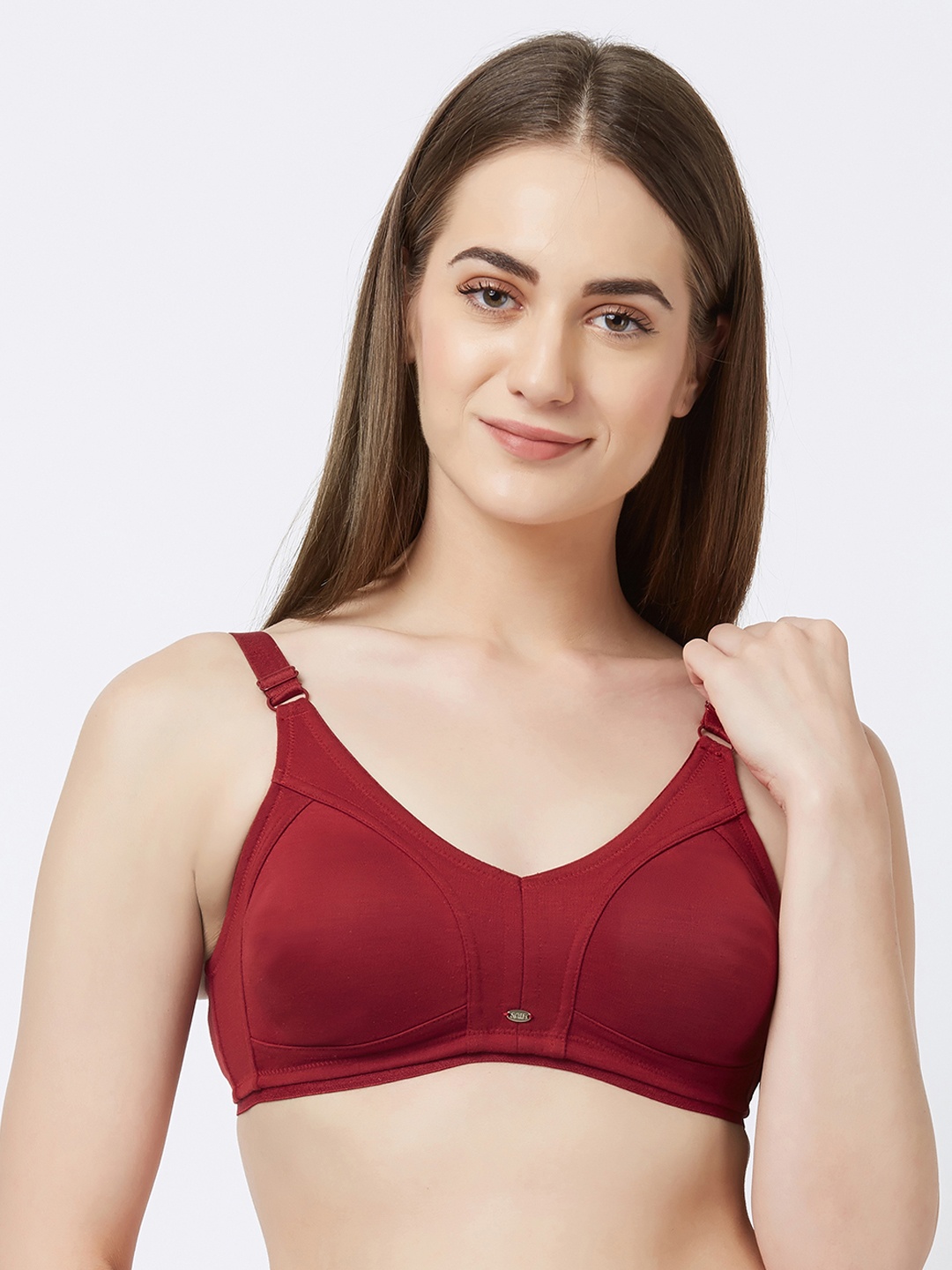 

Soie Maroon Solid Non-Wired Non Padded Everyday Bra CB-329
