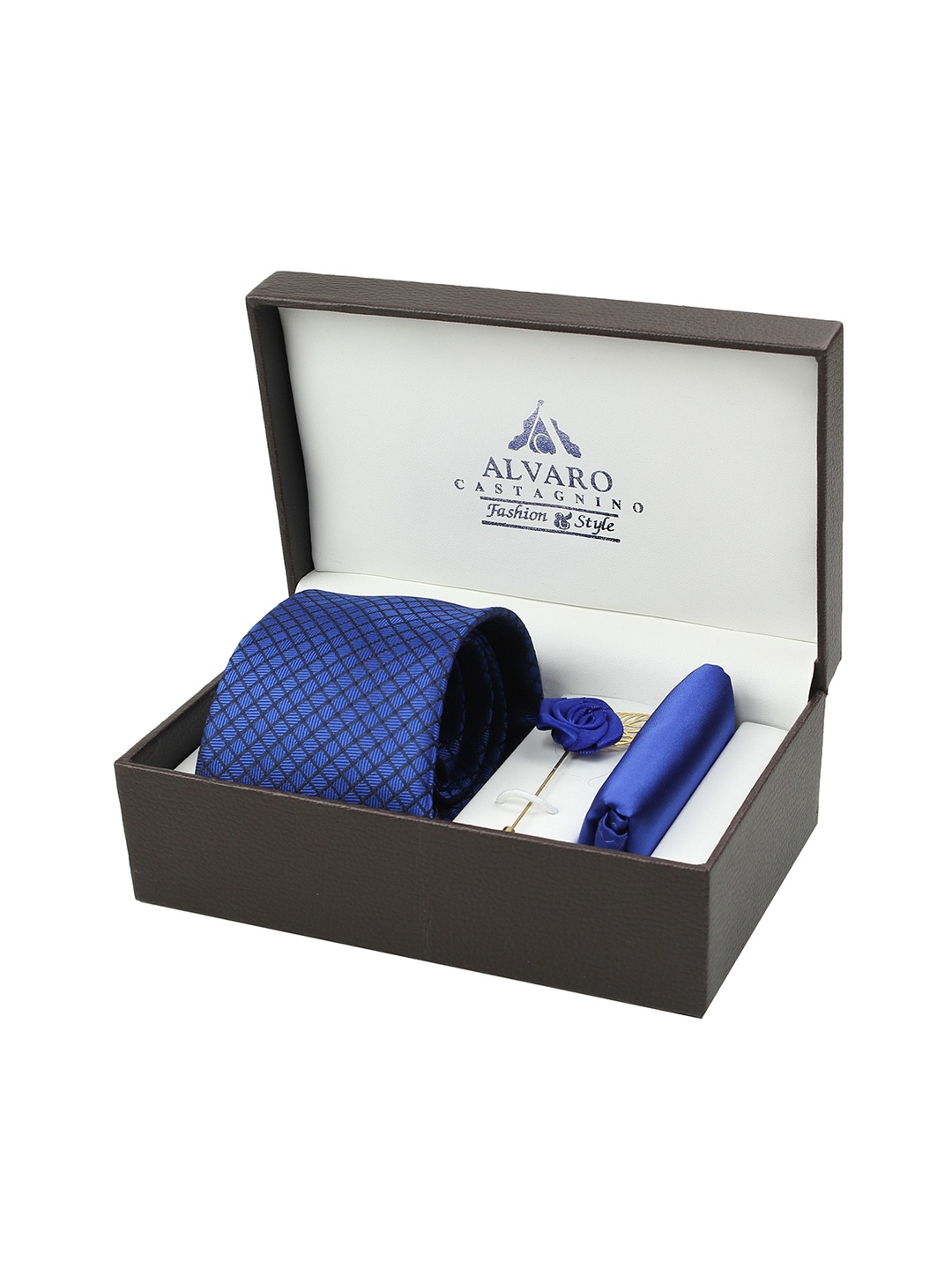 

Alvaro Castagnino Men Blue & Silver-Toned Accessory Gift Set