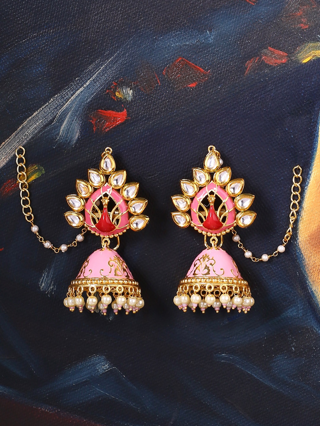 

Voylla Gold-Toned Dome Shaped Jhumkas