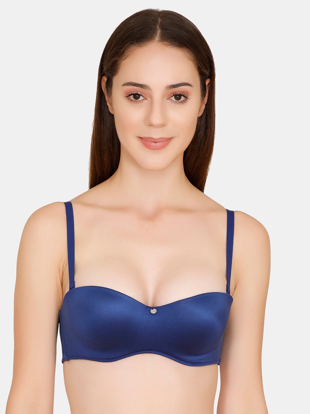 

Zivame Blue Solid Underwired Lightly Padded T-shirt Bra ZI1774FASHABLUE