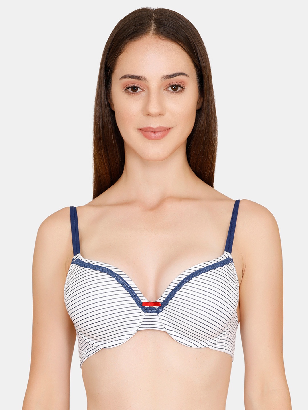 

Zivame White Printed Underwired Lightly Padded T-shirt Bra ZI1812FASHHASRT