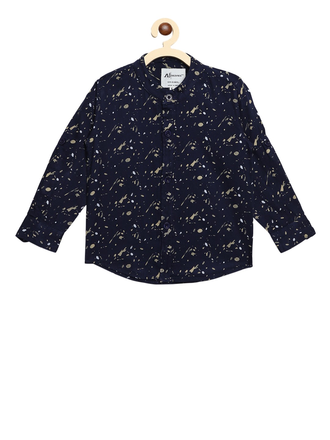 

Aj DEZInES Boys Blue Regular Fit Printed Casual Shirt