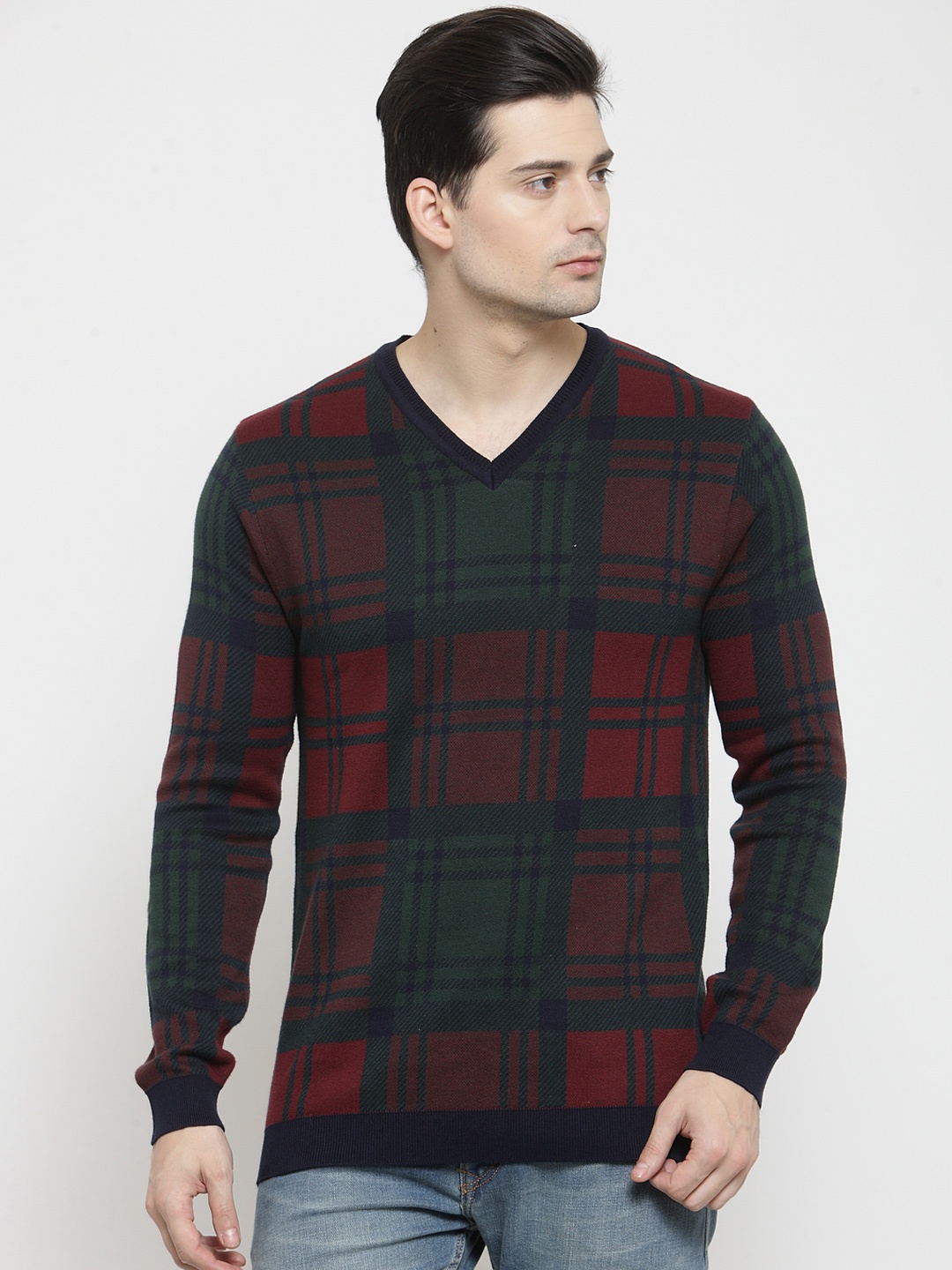 

Kalt Men Multicoloured Checked Sweater, Multi