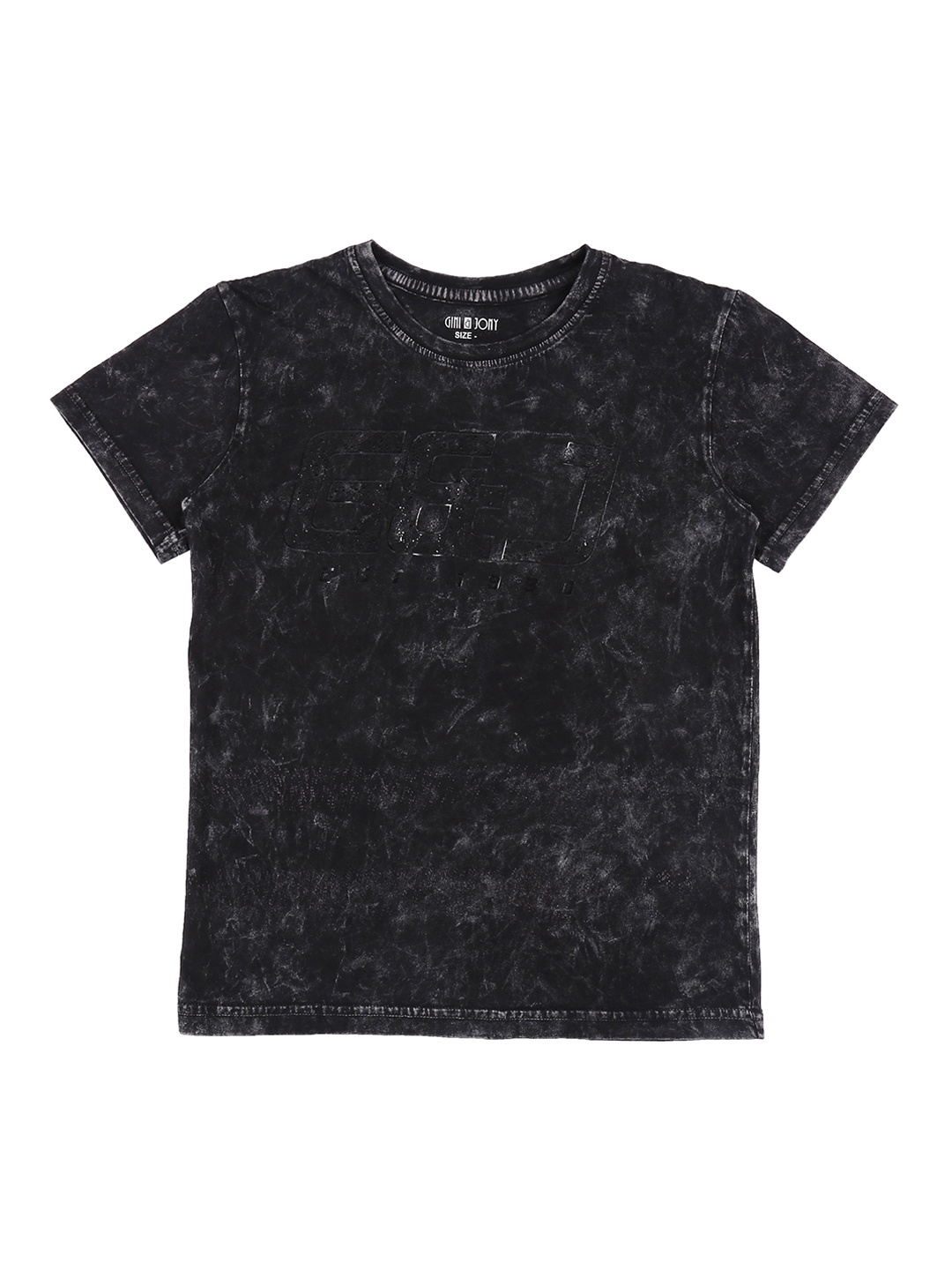 

Gini and Jony Boys Black Printed Round Neck T-shirt