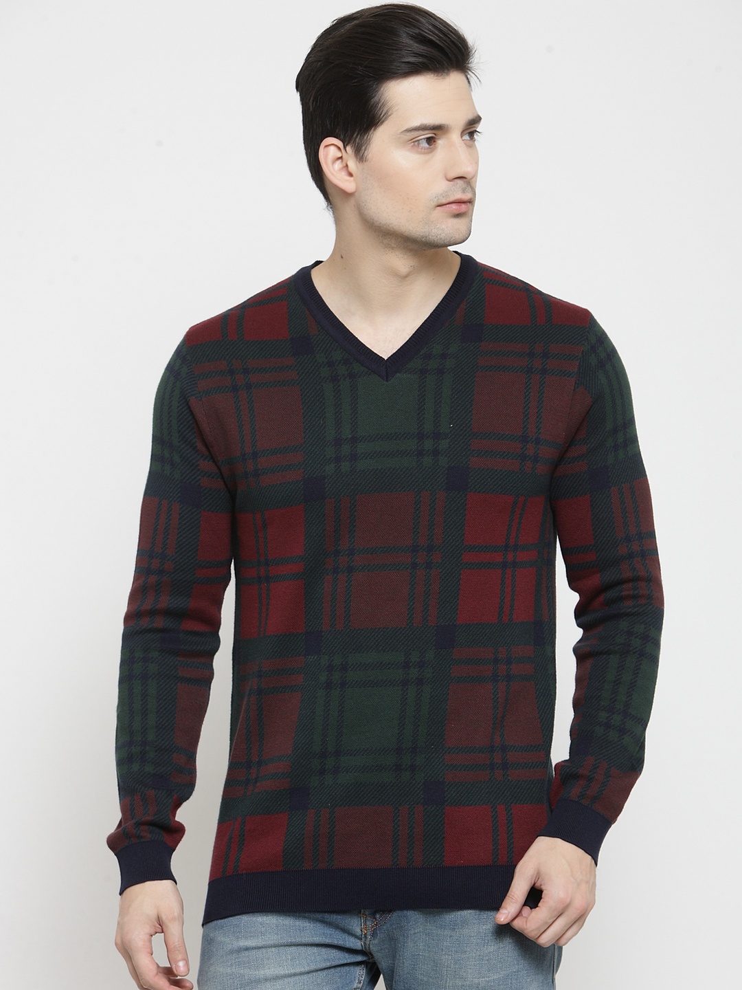 

Kalt Men Multicoloured Checked Sweater, Multi