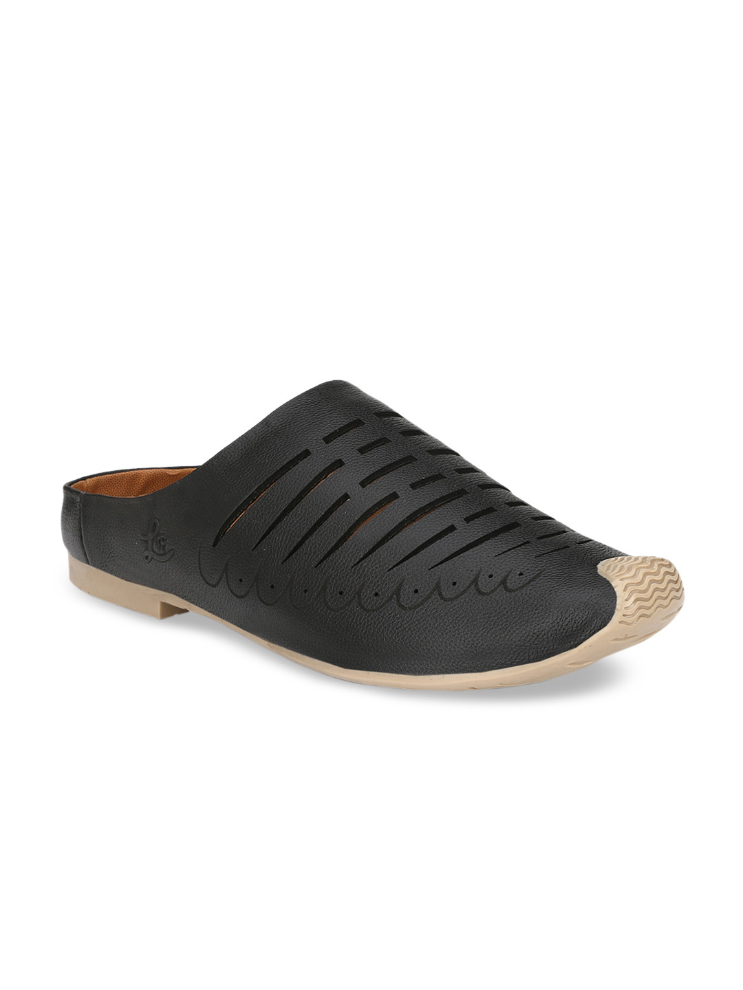 

Azzaro Black Men Black Solid Shoe-Style Sandals