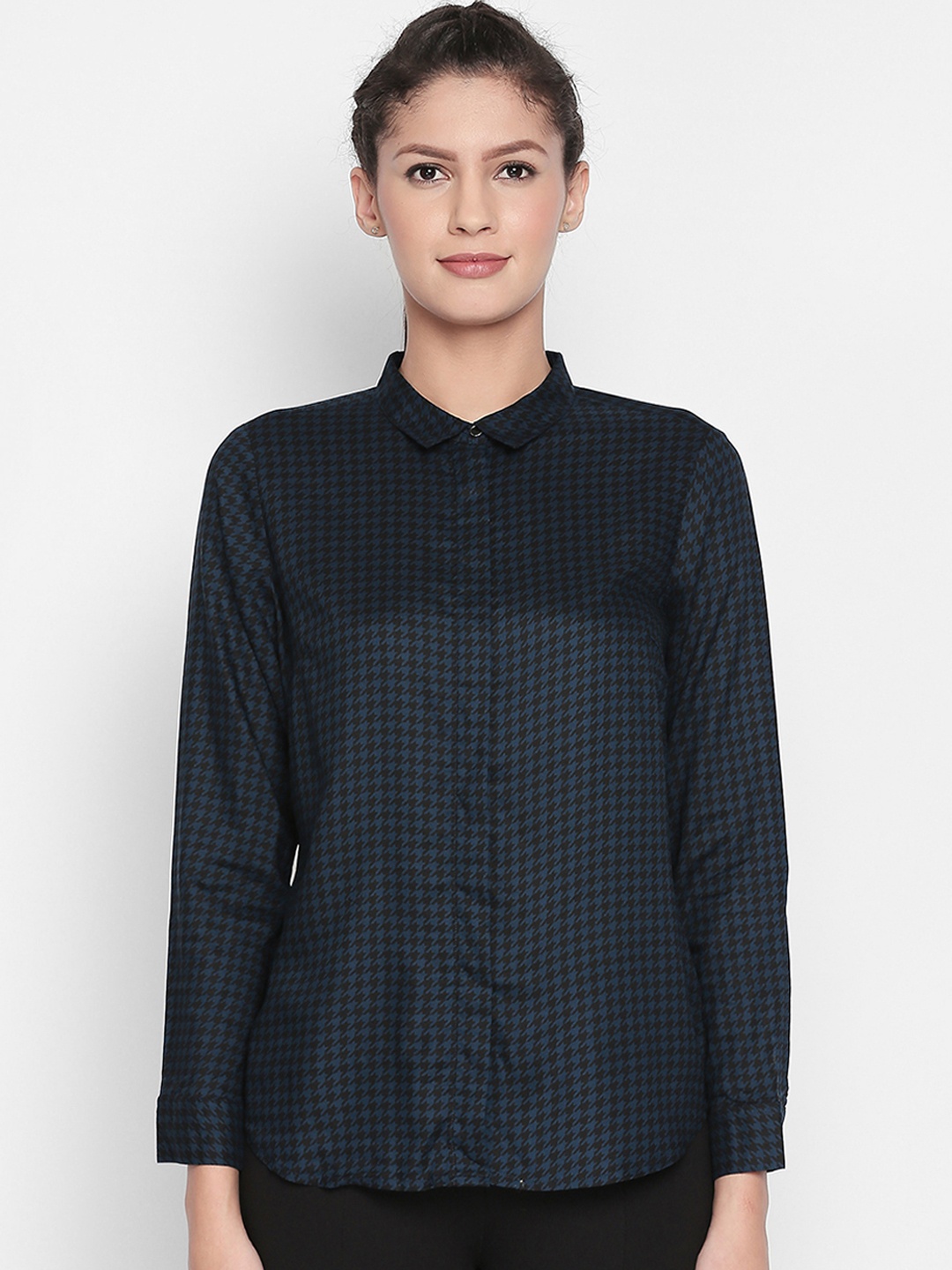 

Annabelle by Pantaloons Green Checked Collared Printed Casual Tunic