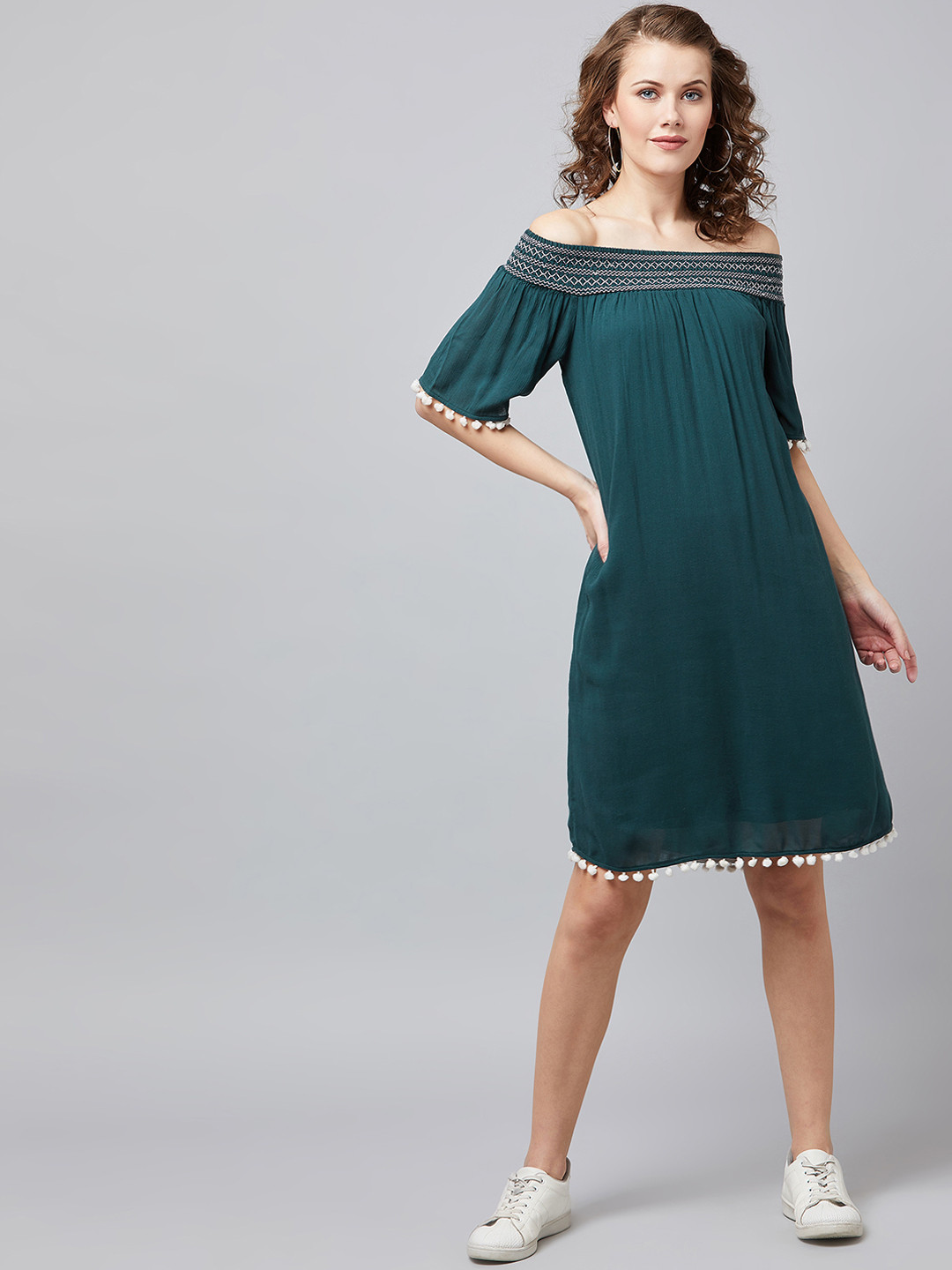 

Carlton London Women Green A-Line Dress