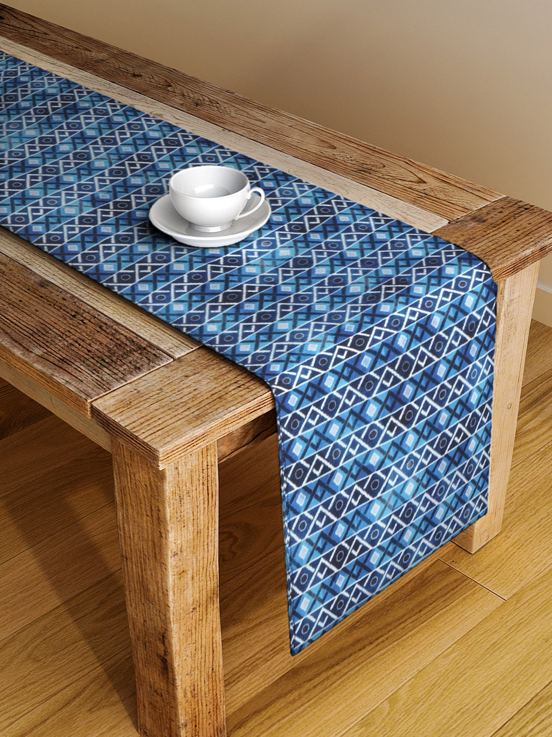 

Alina decor Blue Digitally Printed Table Runner