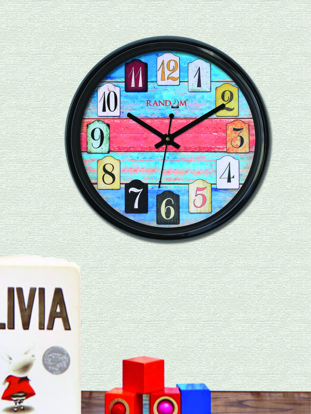 

RANDOM Multicoloured Round Printed 30 cm Analogue Wall Clock, Multi