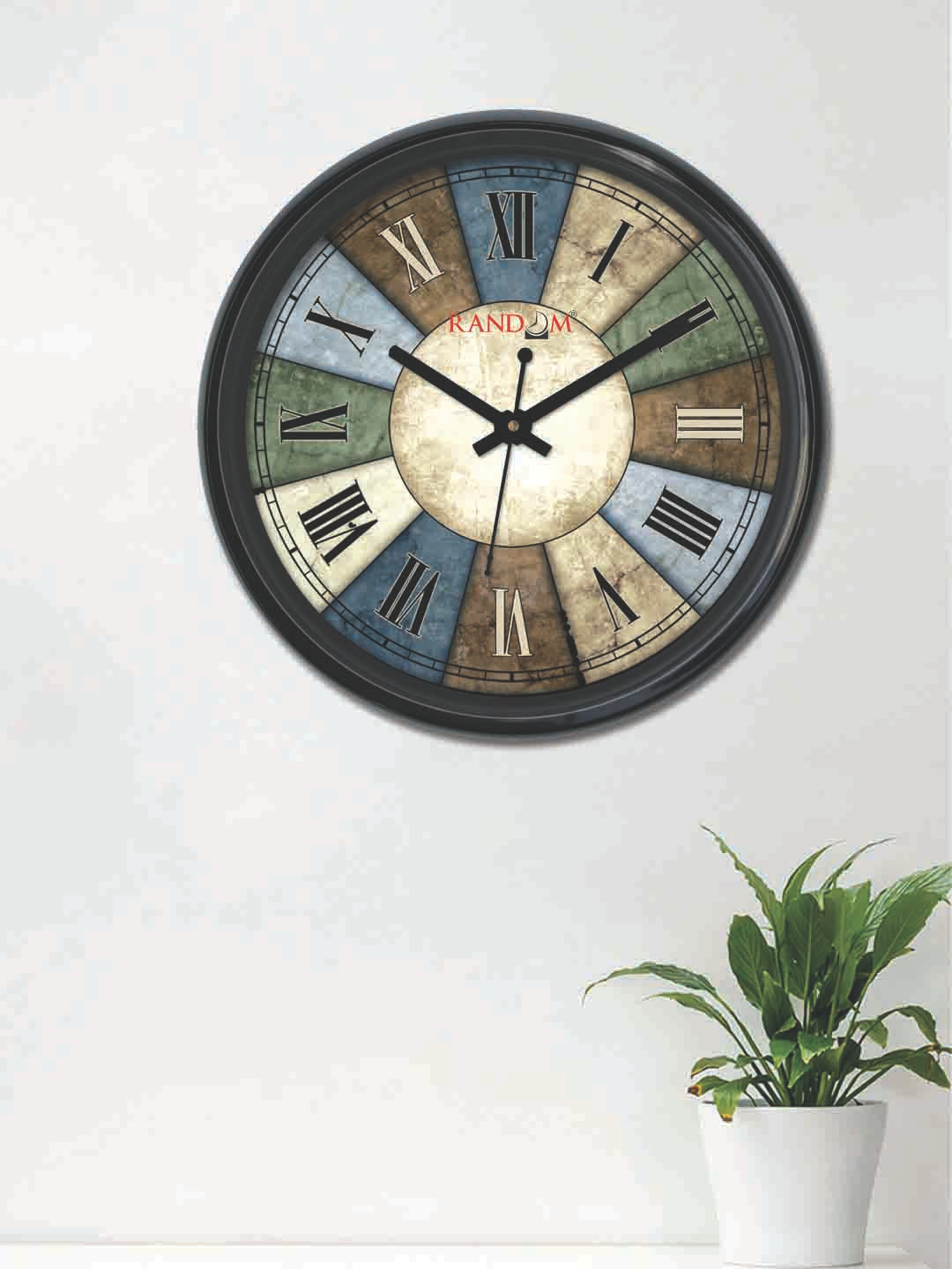 

RANDOM Multicoloured Round Printed 30 cm Analogue Wall Clock, Multi
