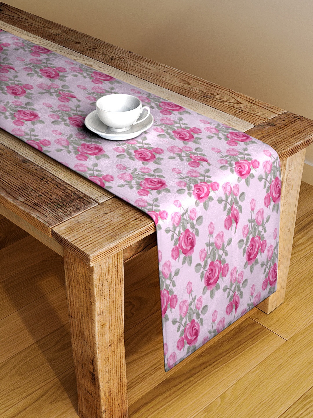 

Alina decor Pink & Green Digitally Printed Table Runner