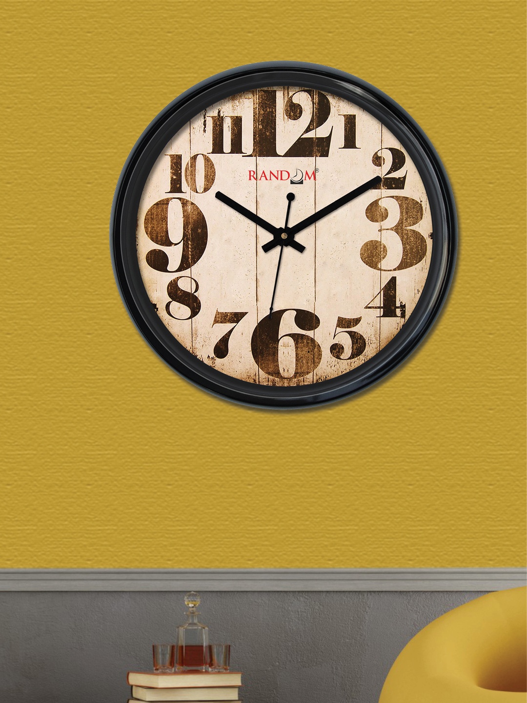 

RANDOM Beige Round Printed 30 cm Analogue Wall Clock