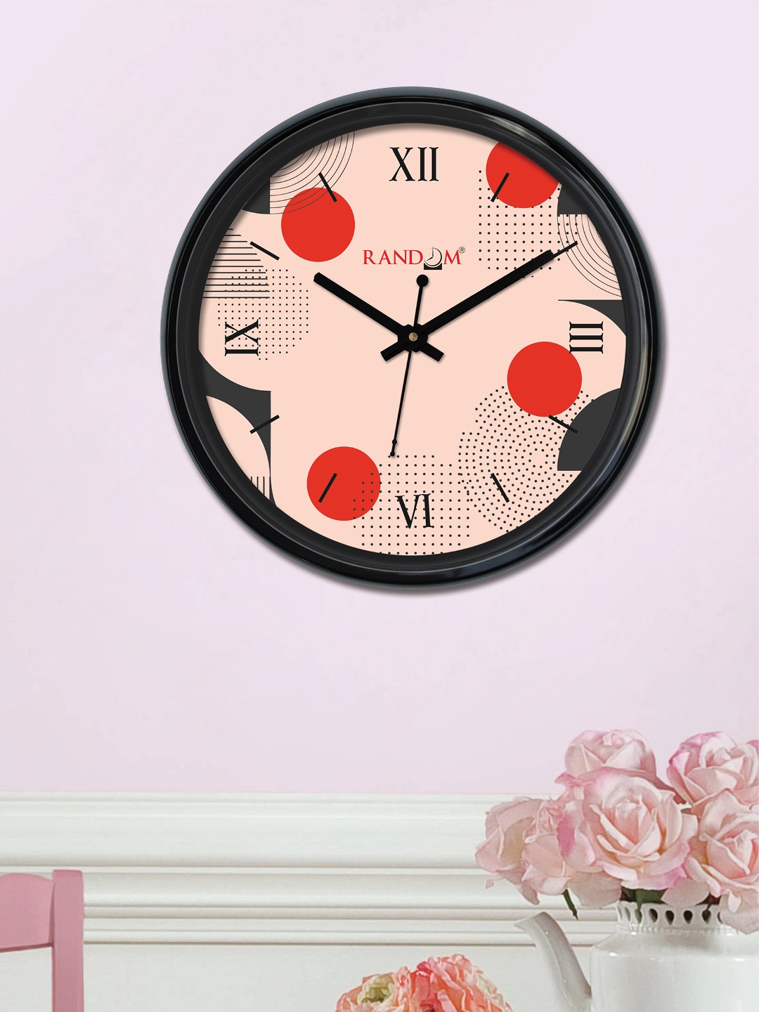 

RANDOM Pink & Red Round Printed 30 cm Analogue Wall Clock