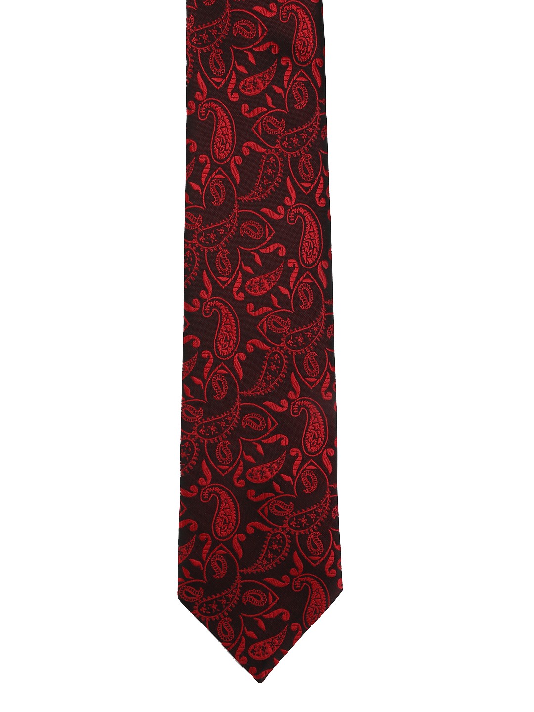 

Calvadoss Red Woven Design Broad Tie