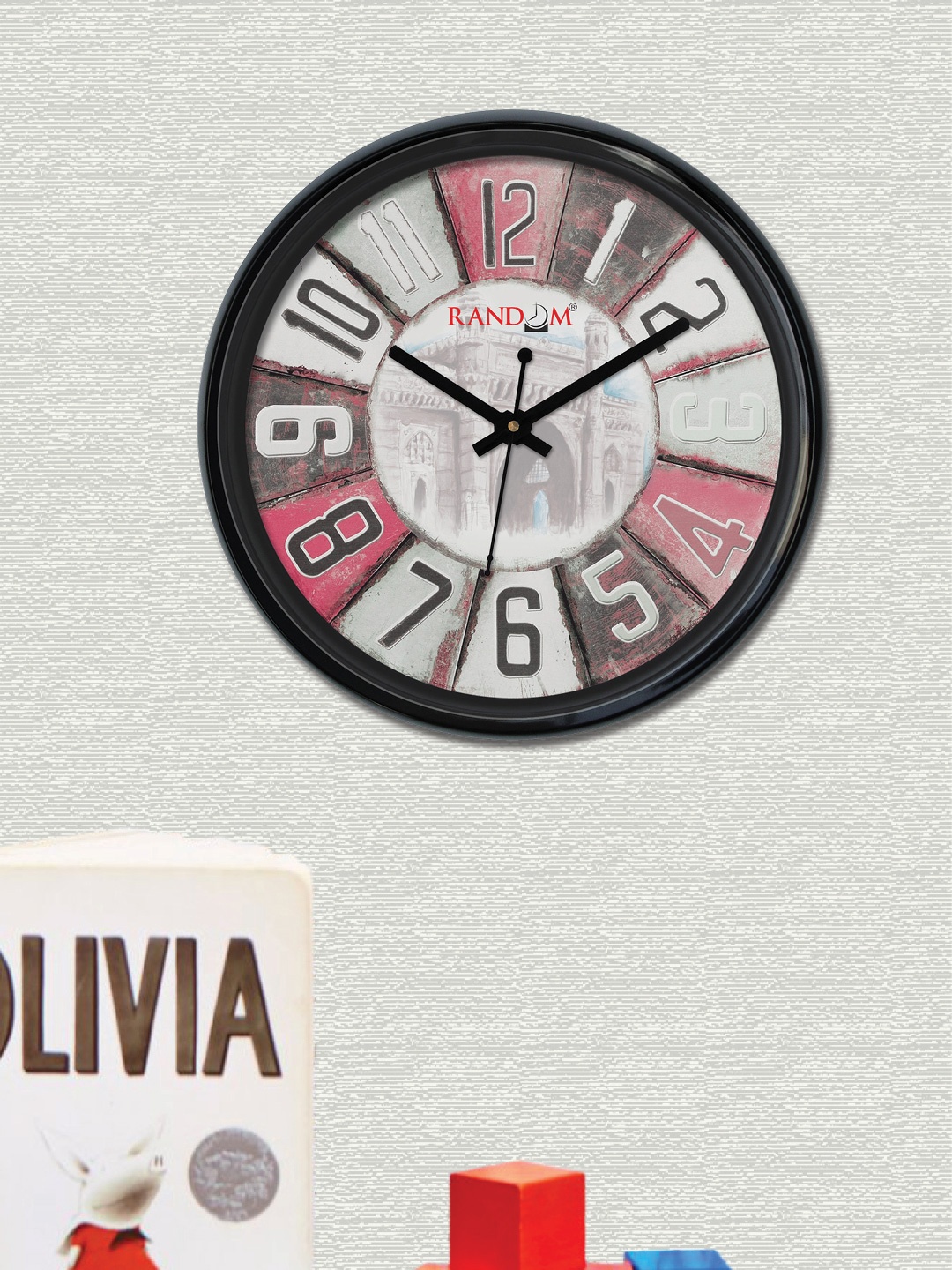 

RANDOM Multicoloured Round Printed 30 cm Analogue Wall Clock, Multi